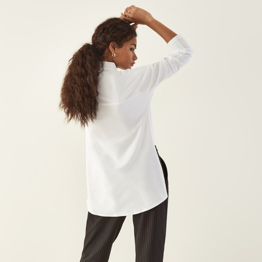 Aday Something Borrowed Top White Technical Silk … - image 3